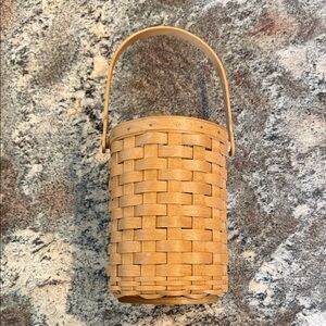Longaberger Small Round Woven Basket - Natural Brown
